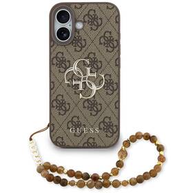 Kryt na mobil Guess PU 4G Metal Logo Strap na Apple iPhone 17 hnedý

