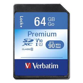 Pamäťová karta Verbatim SDXC 64GB UHS-I V10 U1 (90R/10W) 

