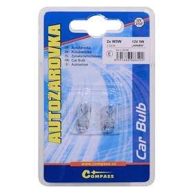Autožiarovka Compass 08649 12V W5W 5W T10 celosklo  (2 ks) 

