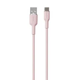 Kábel Puro Soft USB-C/USB-A 60 W, 1,5 m ružový


