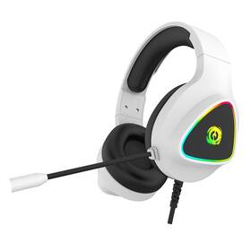 Headset Canyon Shadder GH-6, RGB podsvietenie, USB + 3,5 mm jack, 2m kábel biely

