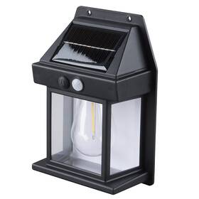 Nástenné svietidlo Solight WL918, solárne, WW čierne

