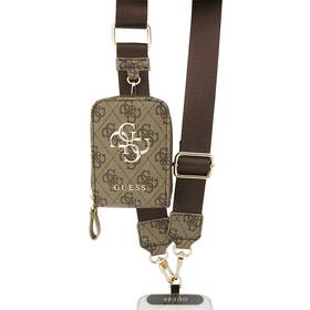 Popruh na krk Guess Crossbody PU 4G Metal Logo + Peňaženka hnedý

