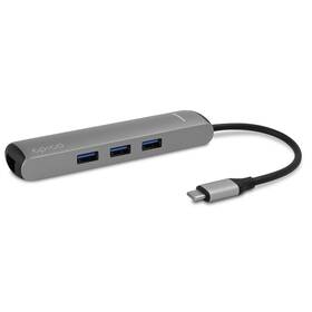 USB Hub Epico USB-C Slim strieborný

