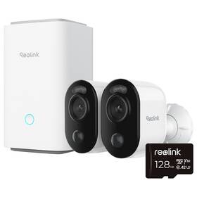 IP kamera Reolink 2x Argus Series B310 + Hub 1 + 128GB microSD karta biela

