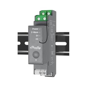 Modul Shelly Qubino Wave Pro 2, spínací modul 2x 16A, Z-Wave sivý

