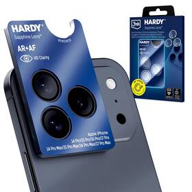Ochranné sklo šošovky fotoaparátu 3mk HARDY Sapphire Lens safírové na Apple iPhone 14Pro/14Pro Max/15Pro/15Pro Max/16Pro/16Pro Max/17Pro/17Pro Max čierne

