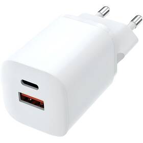 Nabíjačka do siete Solight GaN 33W PD 1x USB-C 1x USB-A biela

