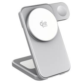 Bezdrôtová nabíjačka Spello by Epico ForceBase Qi2 25W 3in1 Fold strieborná

