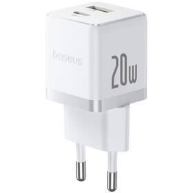 Nabíjačka do siete Baseus Palm 20W 1xUSB-A 1xUSB-C PD QC 3.0 biela

