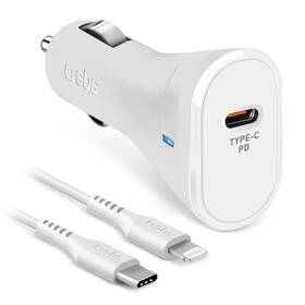Adaptér do auta SBS USB-C/LGHT 20W WHT 

