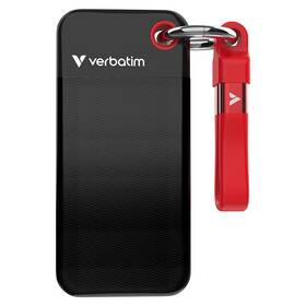 SSD externý Verbatim Pocket SSD 512GB čierny/červený

