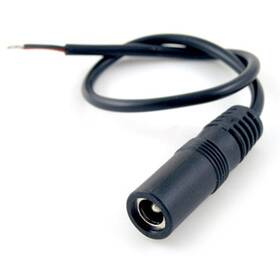 Konektor Solight napájací, pre LED pásky, 0,55cm zdierka čierna farba
