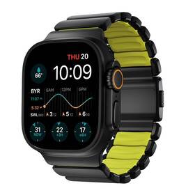 Remienok NOMAD Stratos Titanium FKM na Apple Watch 45/46/49 mm čierny/žltý


