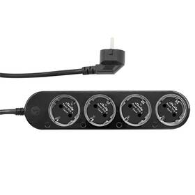 Kábel predlžovací Shelly Powerstrip 4,4x zásuvka s meraním spotreby, Wi-Fi čierny

