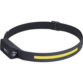 Čelovka EMOS COB LED nabíjací, 380 lm, 30 m, Li-Pol 1200 mAh čierna

