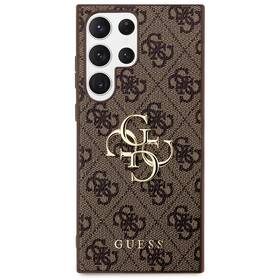 Kryt na mobil Guess PU 4G Metal Logo na Samsung Galaxy S24 Ultra hnedý

