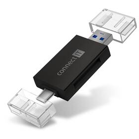 Čítačka pamäťových kariet Connect IT USB-C/USB-A čierna farba
