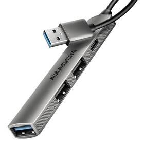 USB Hub Axagon ALU STRIP USB-A 4 port hliník

