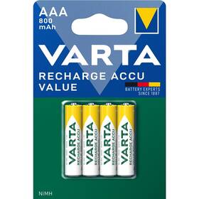 Batéria nabíjacia Varta Value, HR03, AAA, 800mAh, Ni-MH, blister 4ks 

