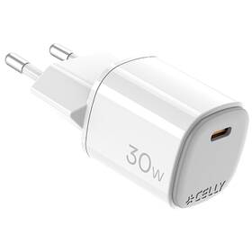 Nabíjačka do siete Celly 1x USB-C, GaN, 30 W biela

