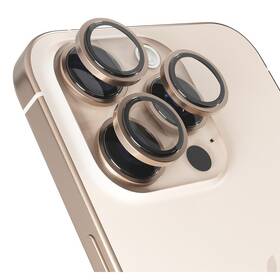 Ochranné sklo šošovky fotoaparátu Epico Aluminium Lens Protector na Apple iPhone 16 Pro/16 Pro Max béžové

