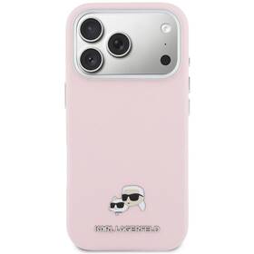 Kryt na mobil Karl Lagerfeld PU Karl and Choupette Heads Pins MagSafe na Apple iPhone 17 Pro Max ružový

