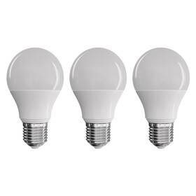 LED žiarovka EMOS True Light, klasik, 7,2 W, E27, teplá biela, 3 ks 

