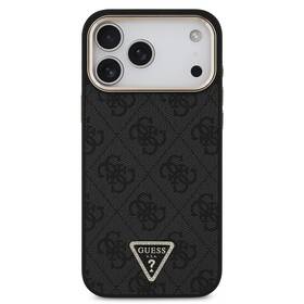 Kryt na mobil Guess 4G Strass Triangle Logo Gold Frame MagSafe na Apple iPhone 18 Pro čierny

