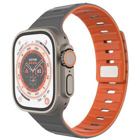 Remienok FIXED Silicone Magnetic Strap na Apple Watch 44/45/46/49mm sivý

