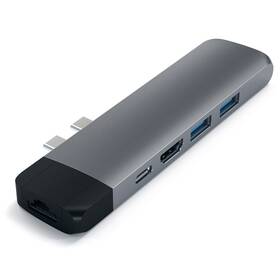 USB Hub Satechi USB-C PRO Hub (HDMI 4K, Pass Through Charging, 1x USB 3.0, 1x MicroSD, Ethernet) sivý

