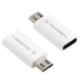 Redukcia GoGEN micro USB (M) / USB-C (F) biela

