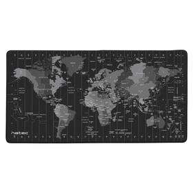 Podložka pod klávesnicu a myš Natec Maxi Time Zone Map, 80 × 40 cm čierna

