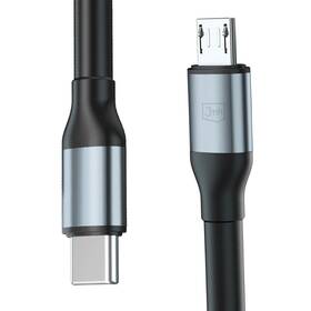 Kábel 3mk N-SERIES USB-C/Micro USB 1m QC 3.0 5V/2A 10W čierny

