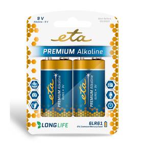 Batéria alkalická ETA ALKALINE 9V, 6LR61, blister 2ks 

