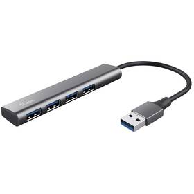 USB Hub Trust Halyx Aluminium USB/4x USB 3.2 Gen1 strieborný


