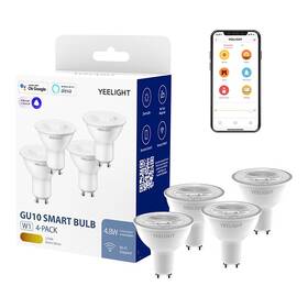 Inteligentná žiarovka Yeelight Smart Bulb W1, GU10, 4,8 W, teplá biela, stmievateľná, 4ks 

