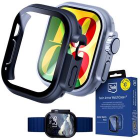 Ochranné puzdro 3mk Satin Armor WatchCase+ s tvrdeným sklom na Apple Watch Ultra 1/2/3 (49mm) čierne


