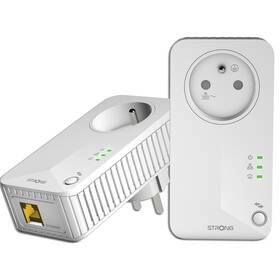 Sieťový rozvod LAN po 230V Strong Powerline 600 DUO FR, 2ks biely

