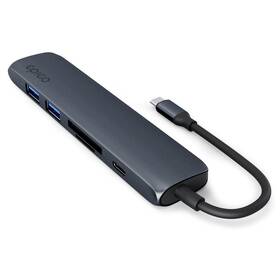 USB Hub Epico 6in1 Aluminium Hub 8K with USB-C čierny


