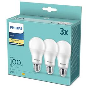 LED žiarovka Philips klasik, 13W, E27, teplá biela, 3ks 

