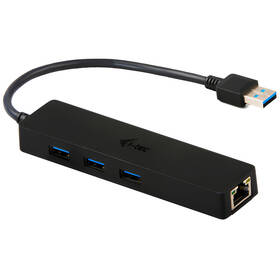 USB Hub i-tec USB 3.0 / 3x USB 3.0 + LAN čierny

