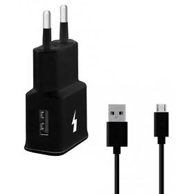 Nabíjačka do siete WG 1xUSB, QC 3.0 + Micro USB kabel čierna

