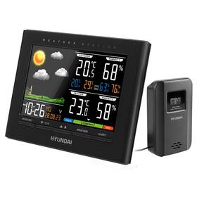 Meteorologická stanica Hyundai WS 4380, barevný displej čierna farba
