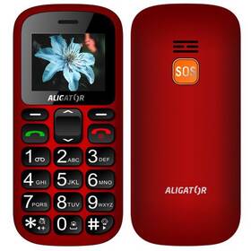 Mobilný telefón Aligator A321 Senior Dual SIM čierny/červený

