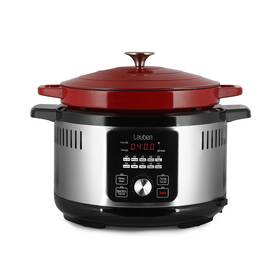 Multifunkčný hrniec Lauben OvenSafe® Multicooker 6000RS strieborný/červený


