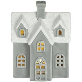 LED dekorácie RETLUX RXL 501 Porcelánový domek šedý 1 LED, teplá bílá sivé

