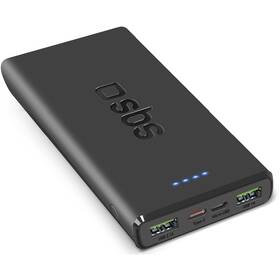 Powerbank SBS 2x USB-A/USB-C, PD, 20 W 10000 mAh čierna

