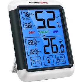 Teplomer ThermoPro TP-55 čierny/biely

