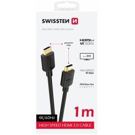 Kábel Swissten 75501111 HDMI 2.0 4K 1 m čierny

